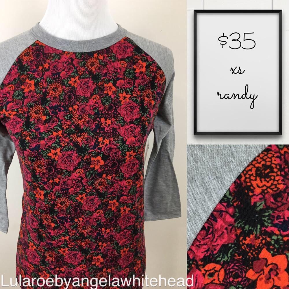 LuLaRoe Randy XS - Baseball tee NWT 🌹Roses